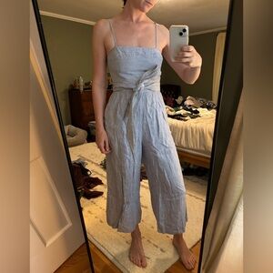 J. Crew Blue and White Striped Jumpsuit